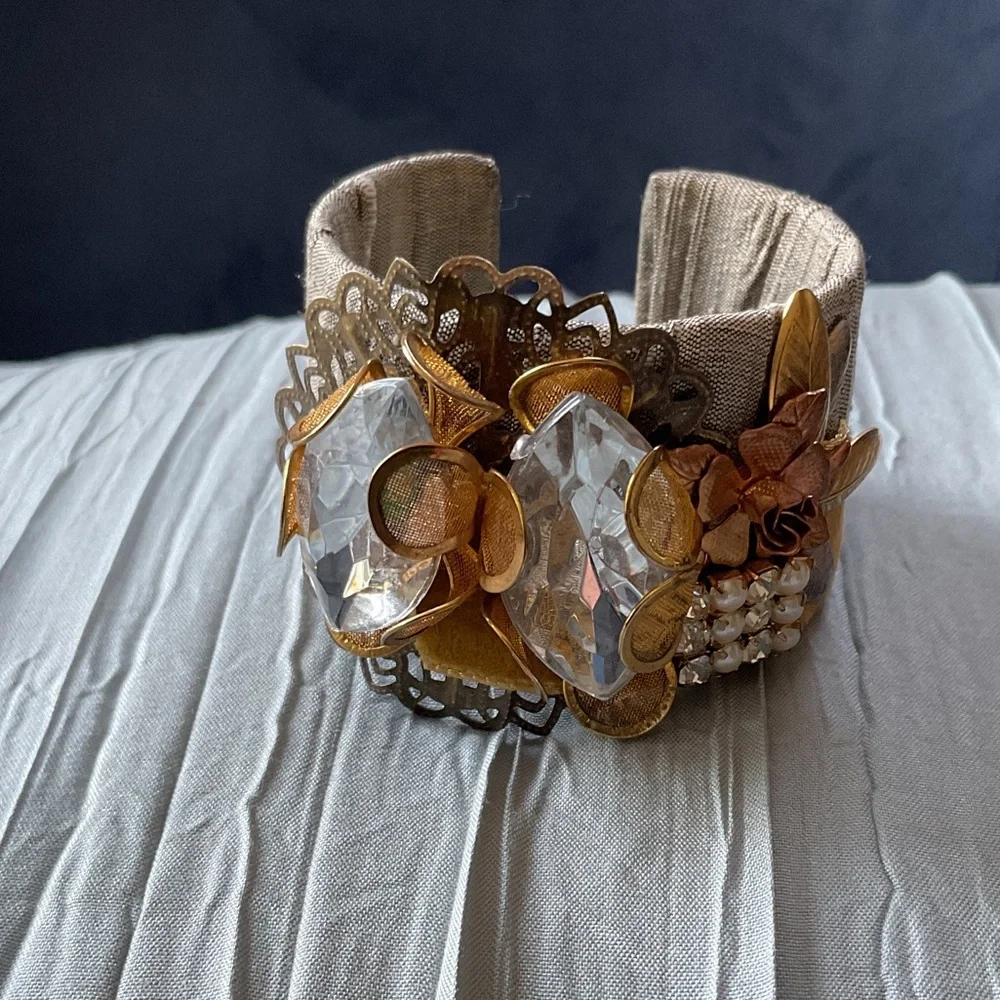Anthropologie Embellished Cuff Bracelet Set - Picture 4 of 6